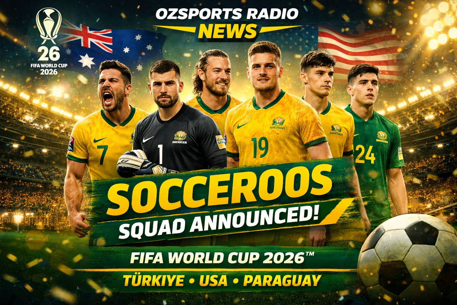 CommBank Socceroos squad named for FIFA World Cup 2026™